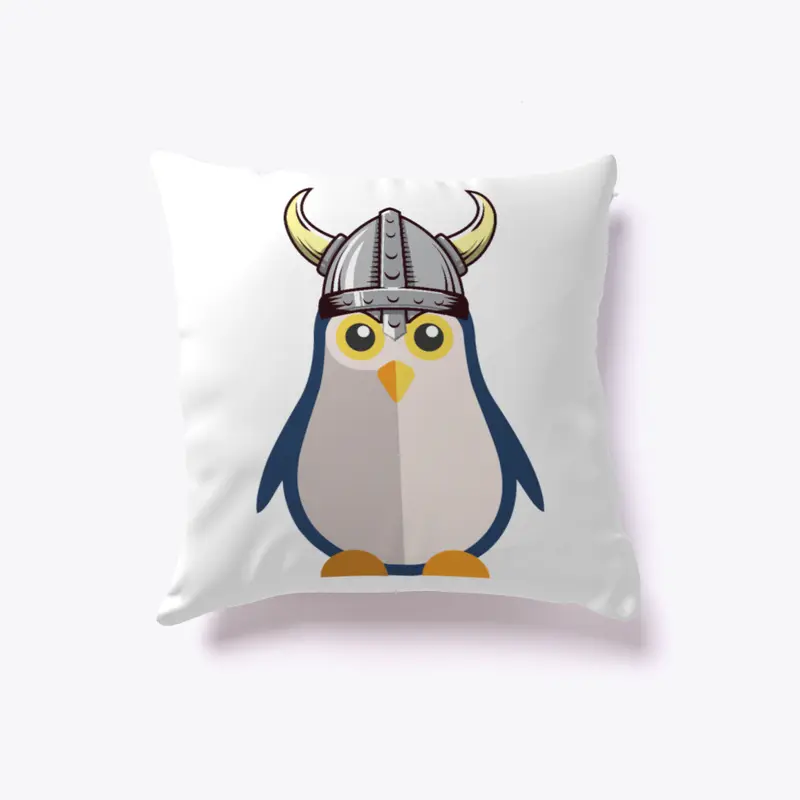 Emperor Penguin Viking Helmet Pillow