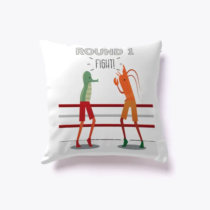 Sea Horse &amp; Prawn Man Boxing Pillow