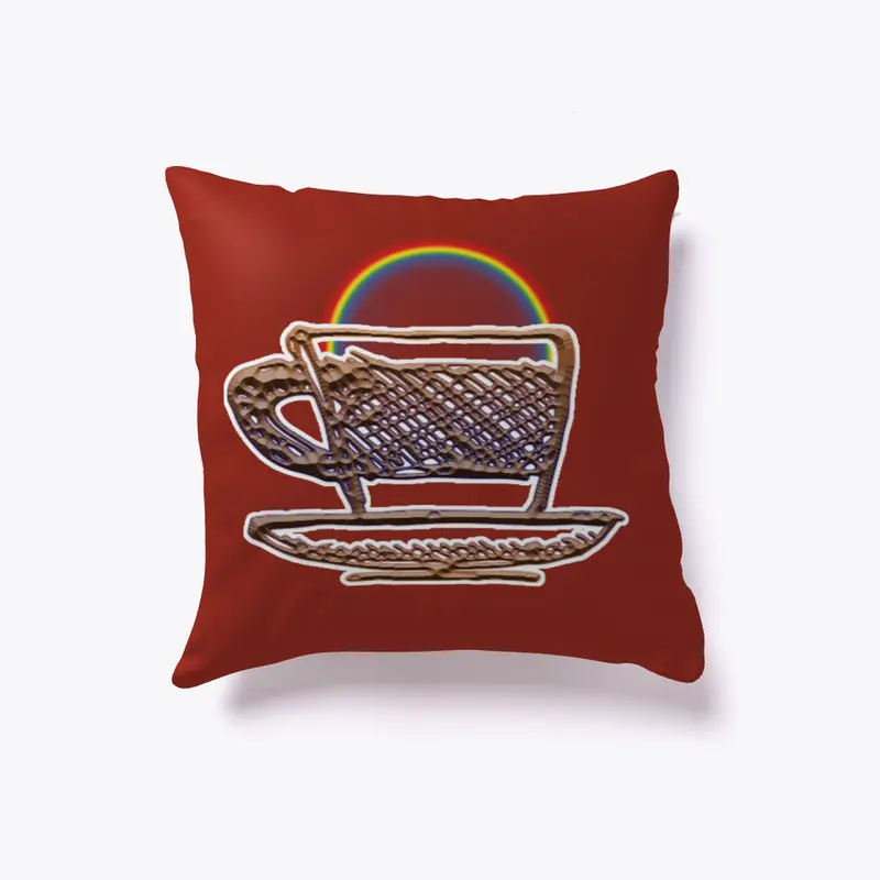 Coffee Rainbow Funny PIllow