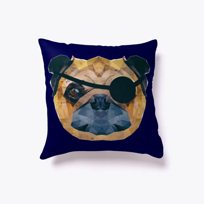 New Evil Pug Pirate Dog Pillow