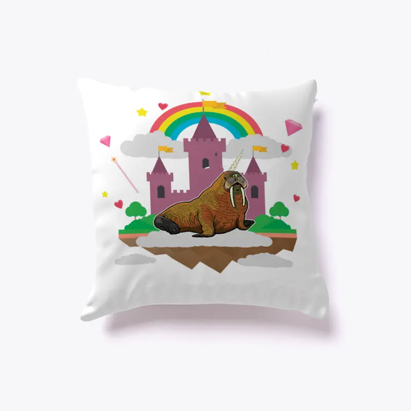 Walricorn Walrus Unicorn Castle Pillow