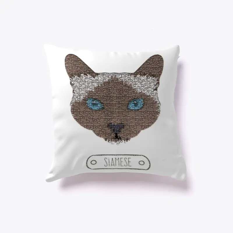 Siamese Cat Puzzle Image Pillow